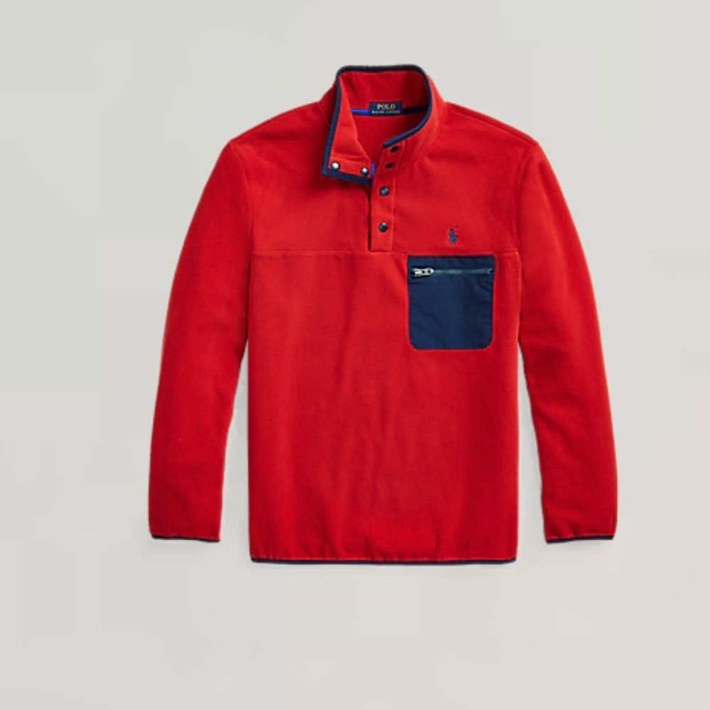 Polo by Ralph Lauren Red Fleece Mock Neck pull over